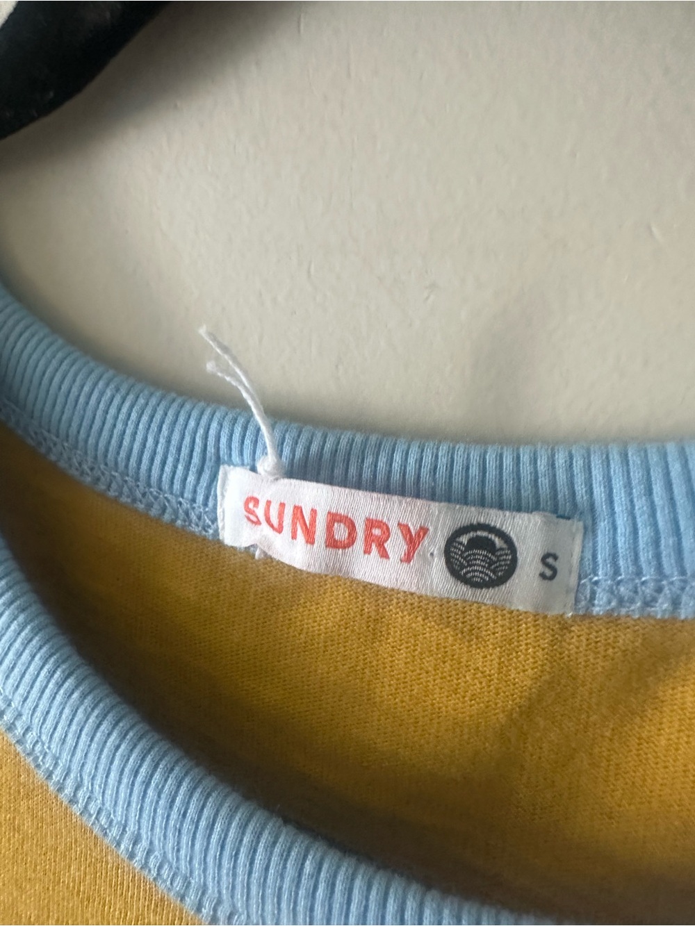 Sundry Mustard and Light Blue '11' Jersey Dress - Picture 2 of 6